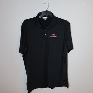 Peter Millar Black Polo Shirt with Red Logo